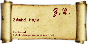 Zámbó Maja névjegykártya